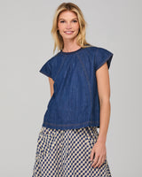 Leaf Top - Dark Denim Contrast Stitching