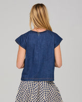 Leaf Top - Dark Denim Contrast Stitching