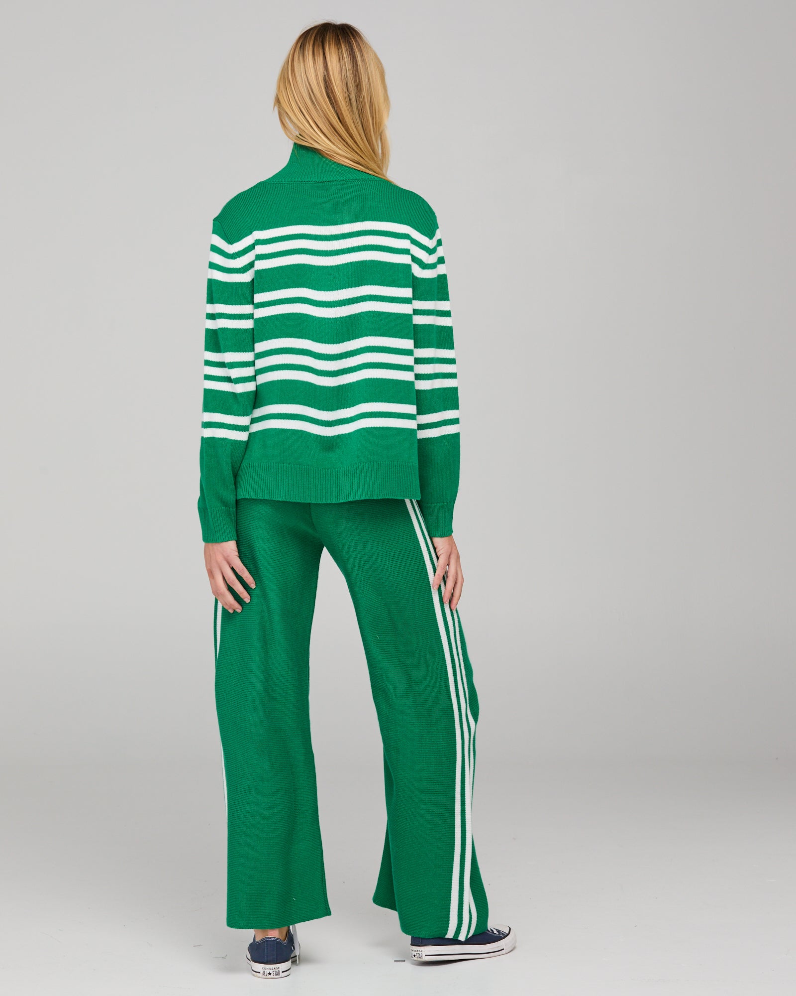 Zena Pant - Green Stripe