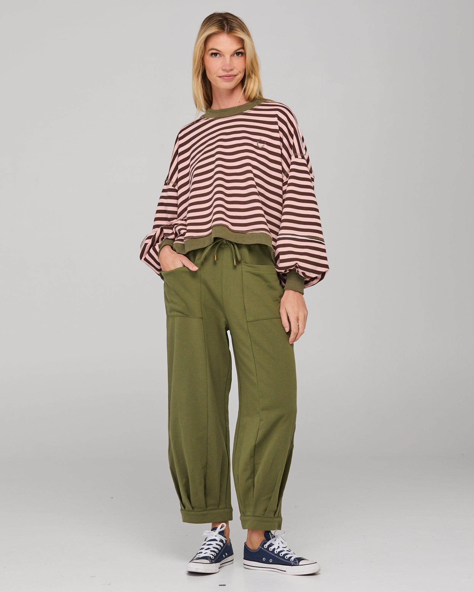 Guru Sweater - Dusty Pink Stripe