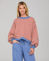 Guru Sweater - Washed Maroon Stripe