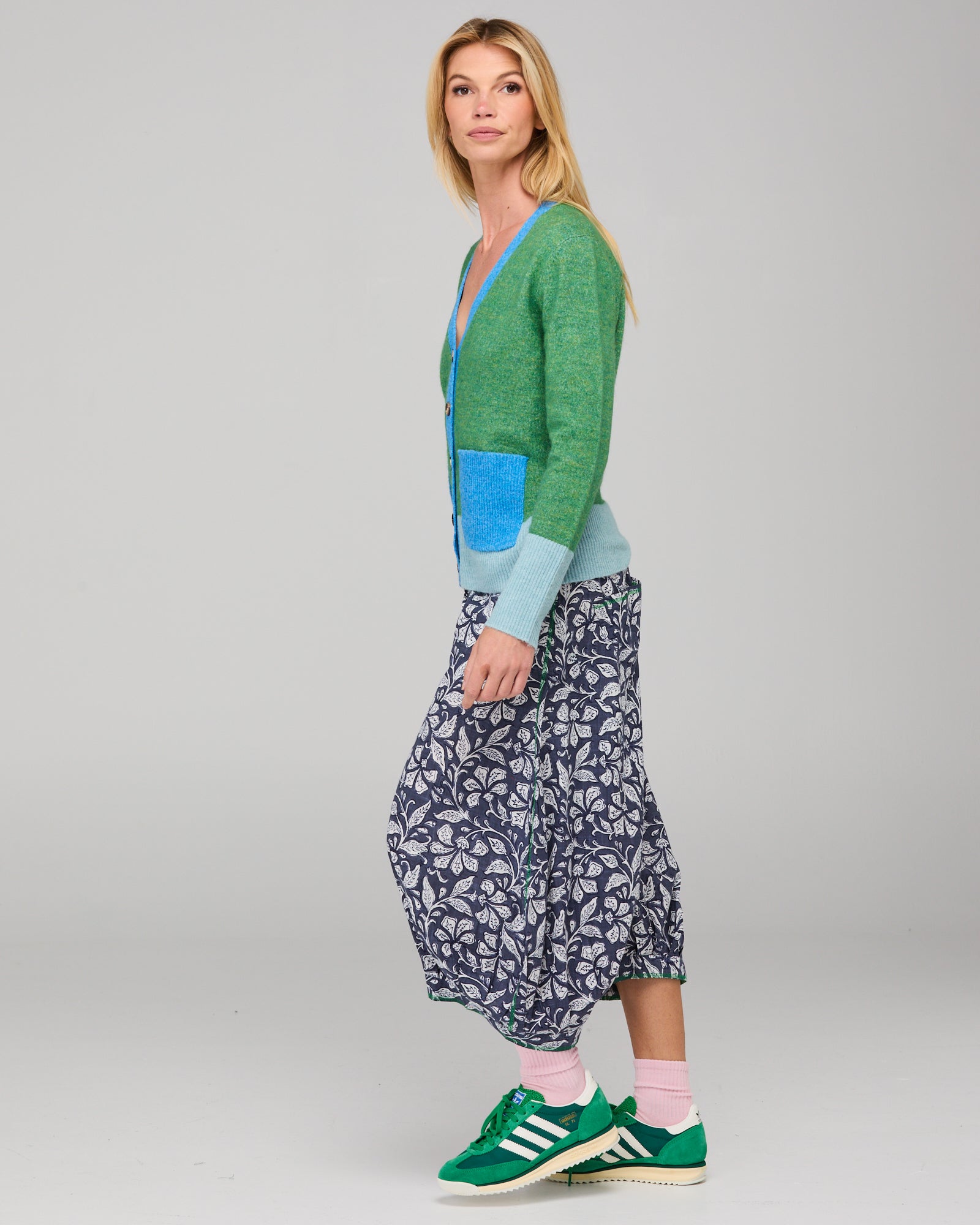 Poet Cardigan - Green Multi