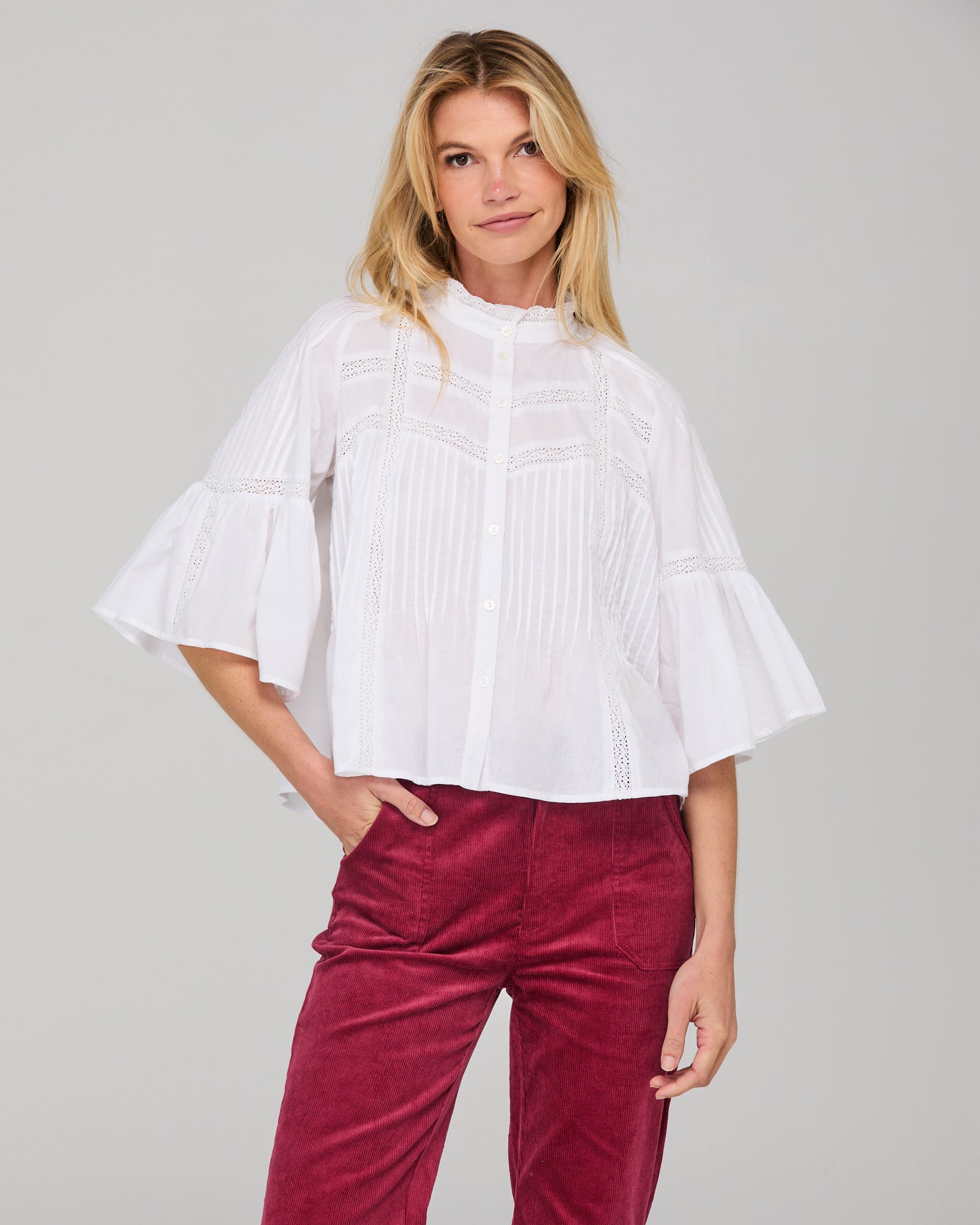 Haru Shirt Embroidered - White