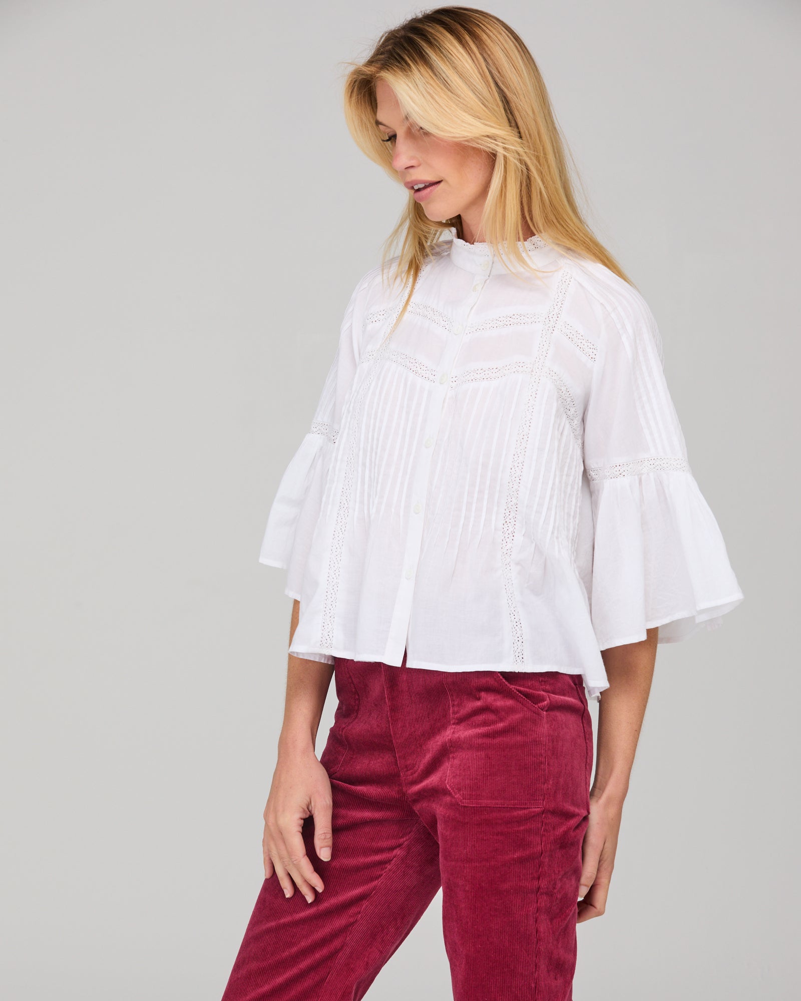 Haru Shirt Embroidered - White