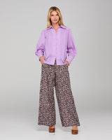 Yuna Shirt Embroidered  - Purple