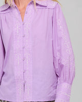 Yuna Shirt Embroidered  - Purple