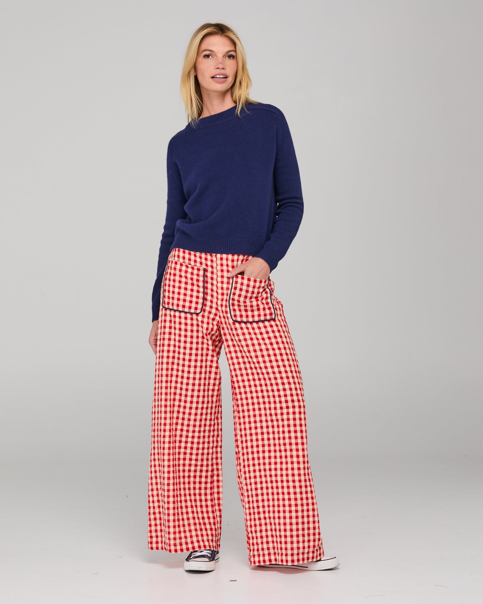 Fay Pant - Red Seersucker