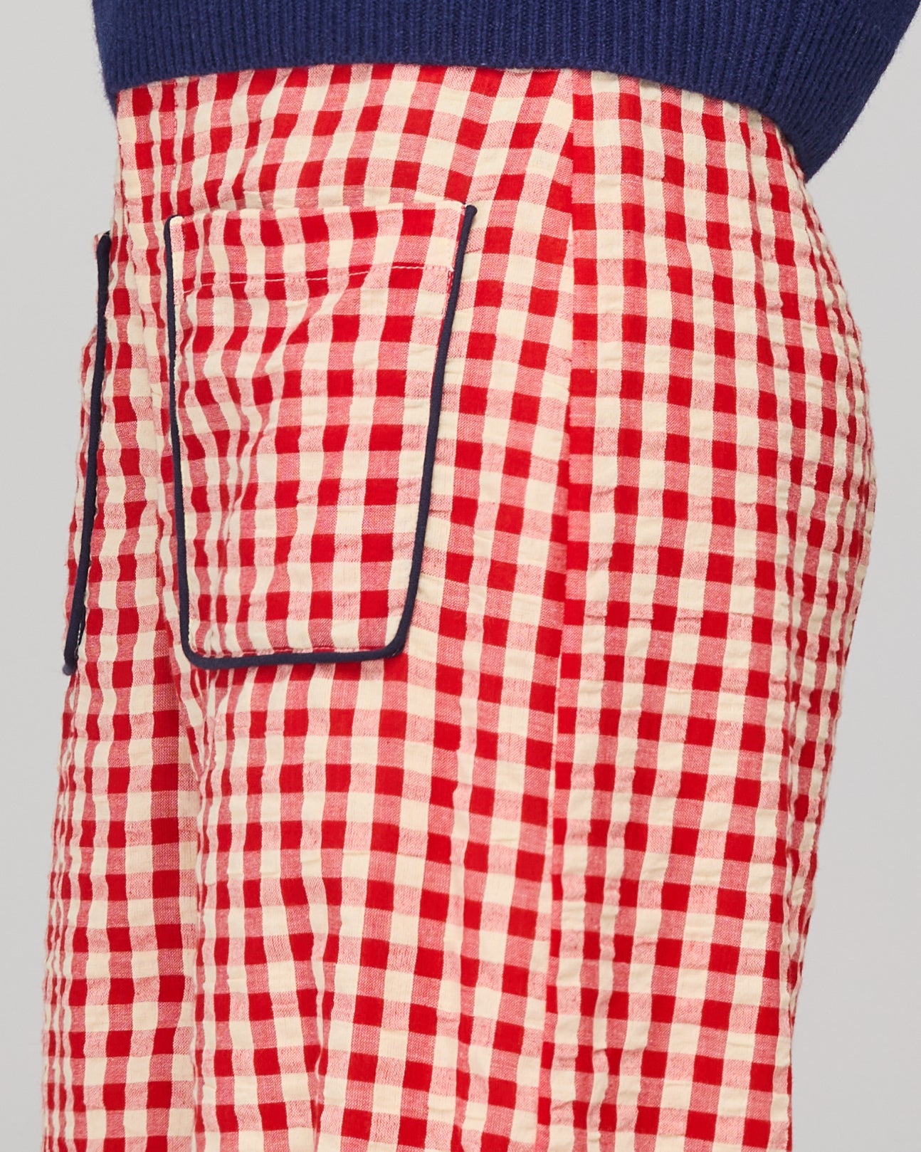 Fay Pant - Red Seersucker