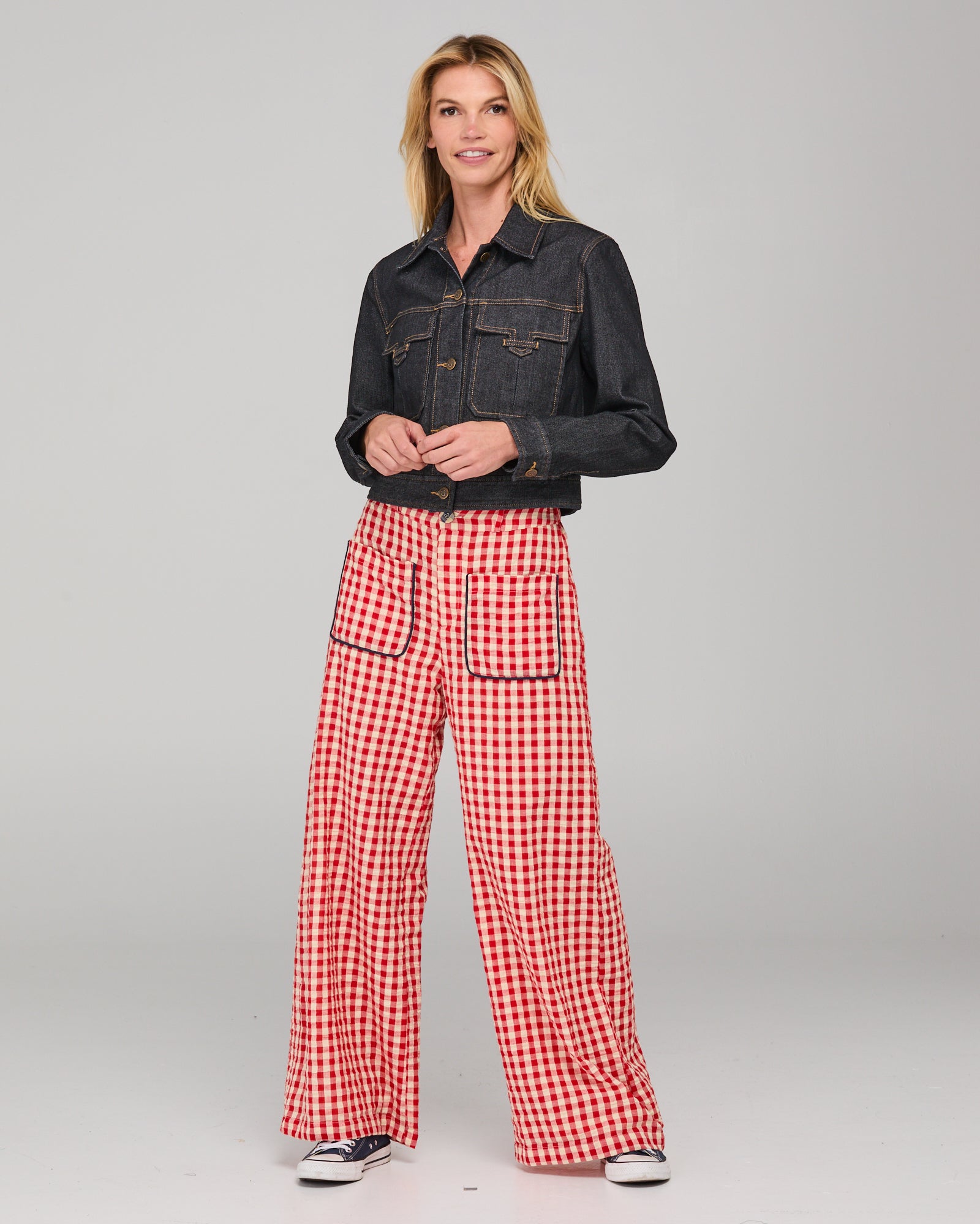 Fay Pant - Red Seersucker