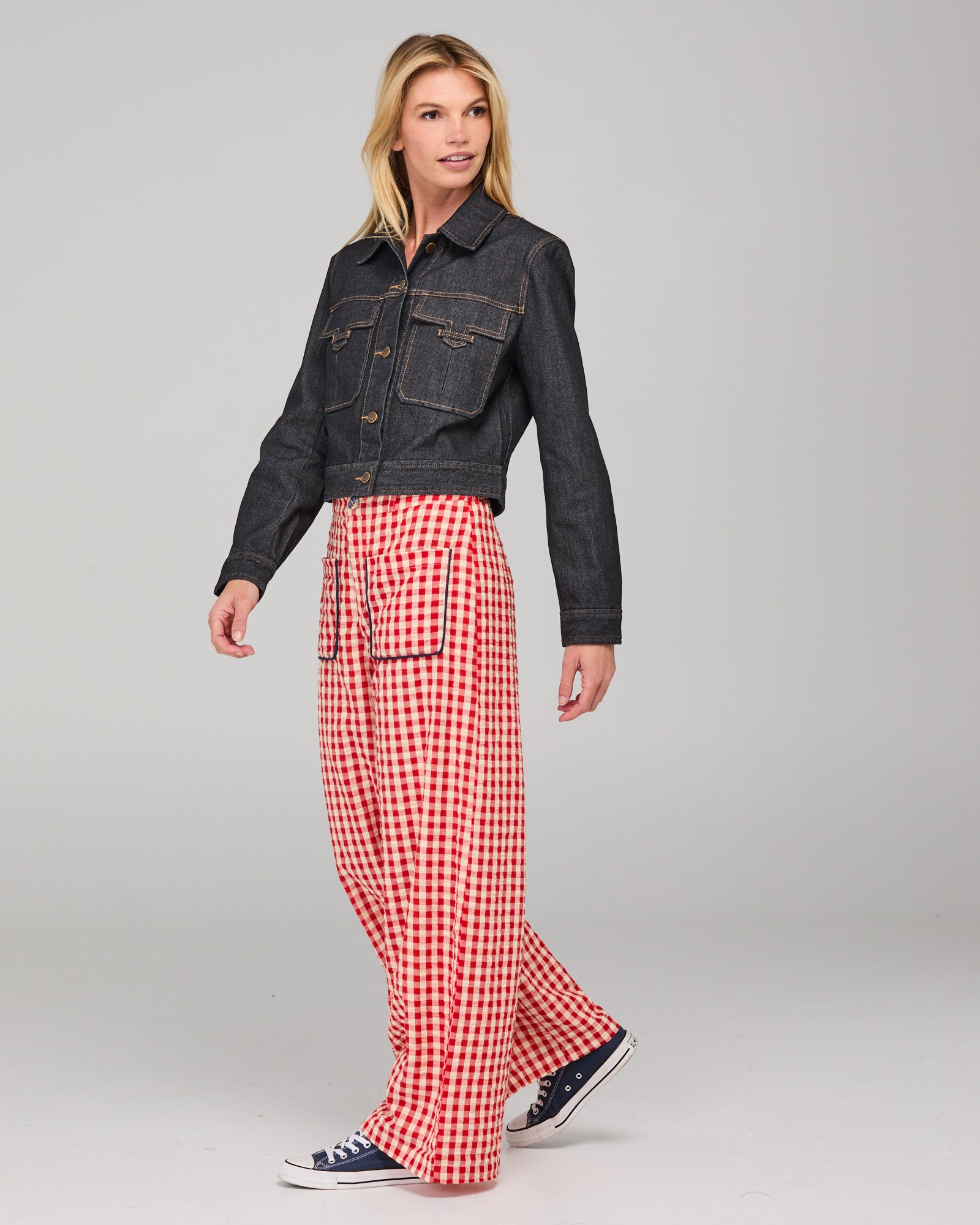 Fay Pant - Red Seersucker