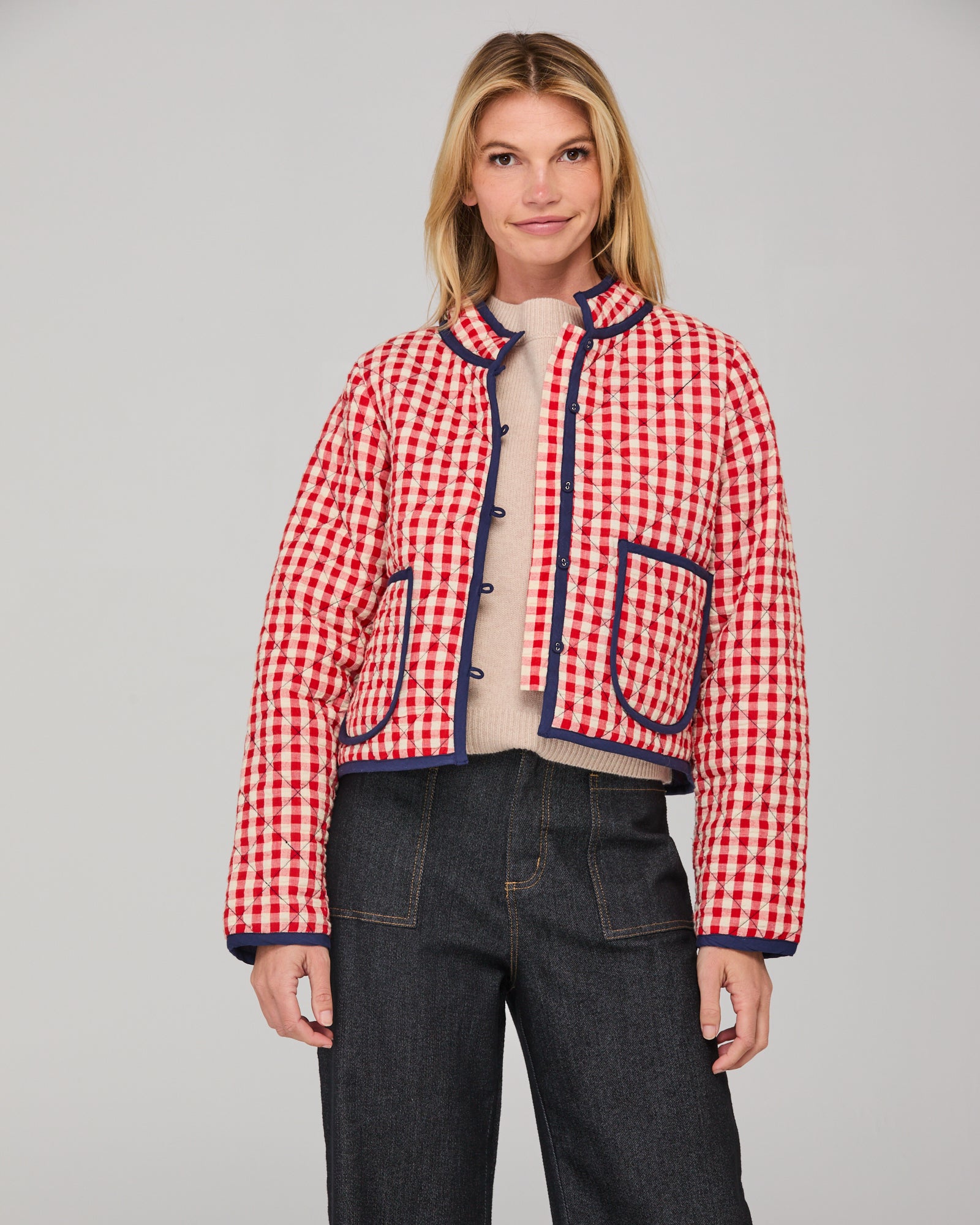 Mizuki Jacket - Red Seersucker