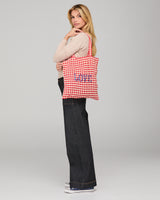 Love Tote - Red Seersucker
