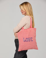 Love Tote - Red Seersucker
