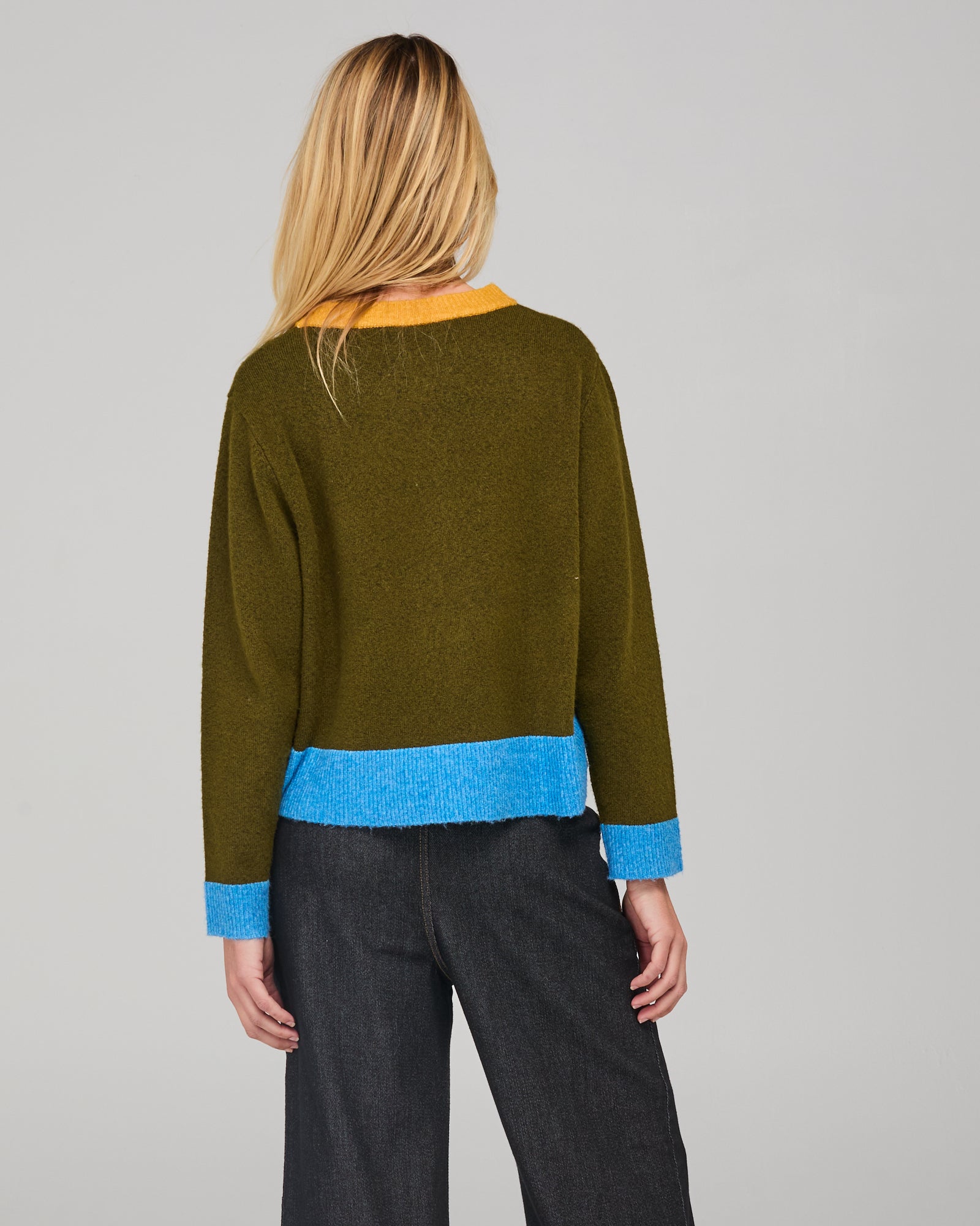 Poet Jumper - Olive Multi