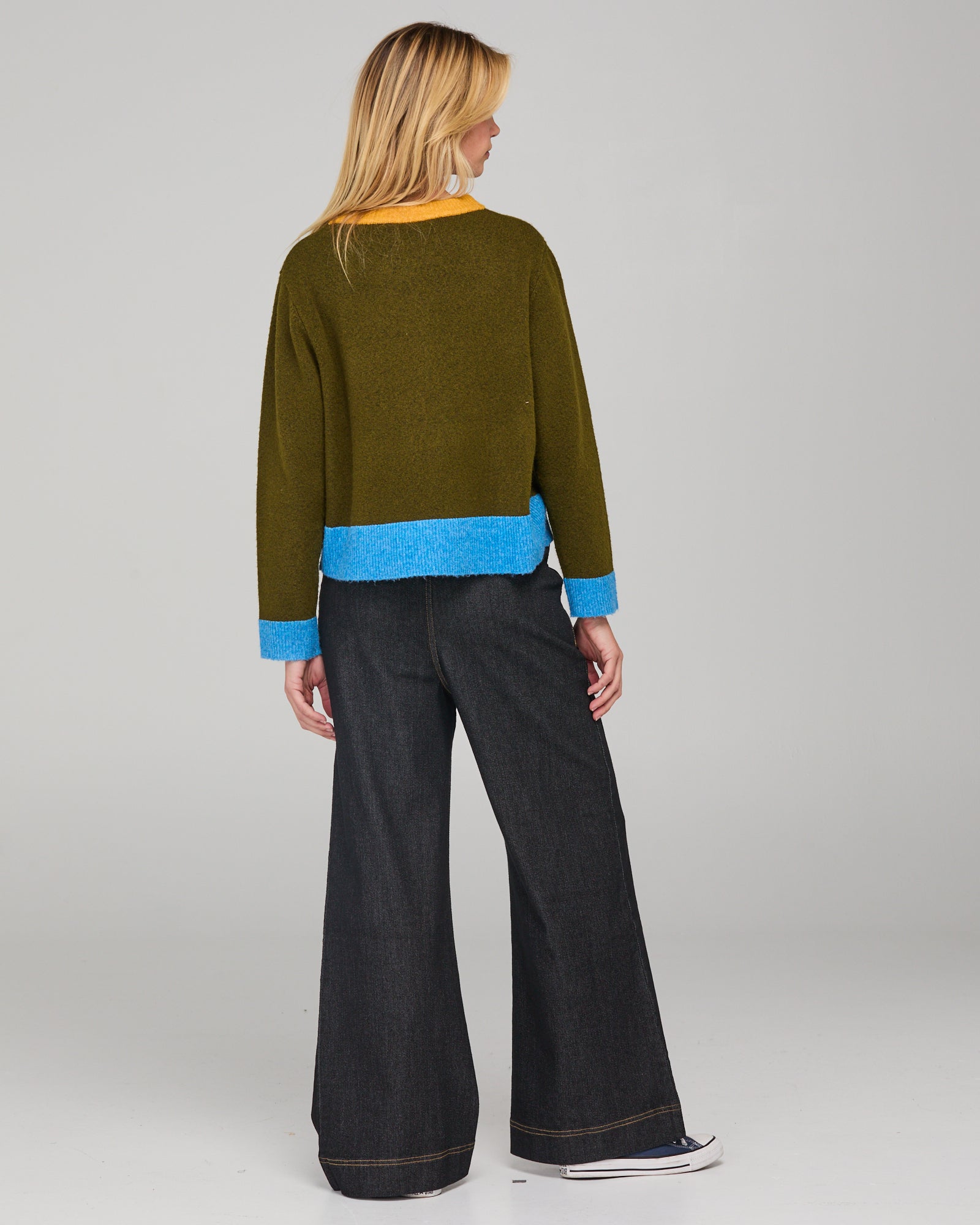 Poet Jumper - Olive Multi