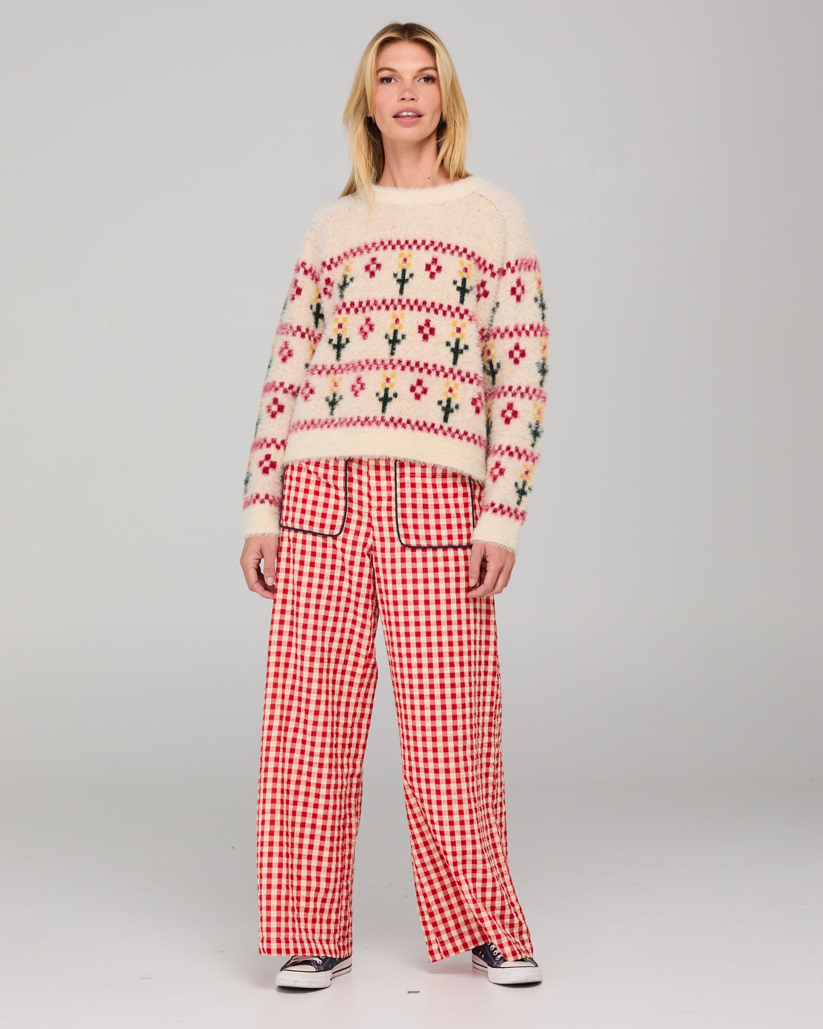 Flower Jumper - Cream Multi