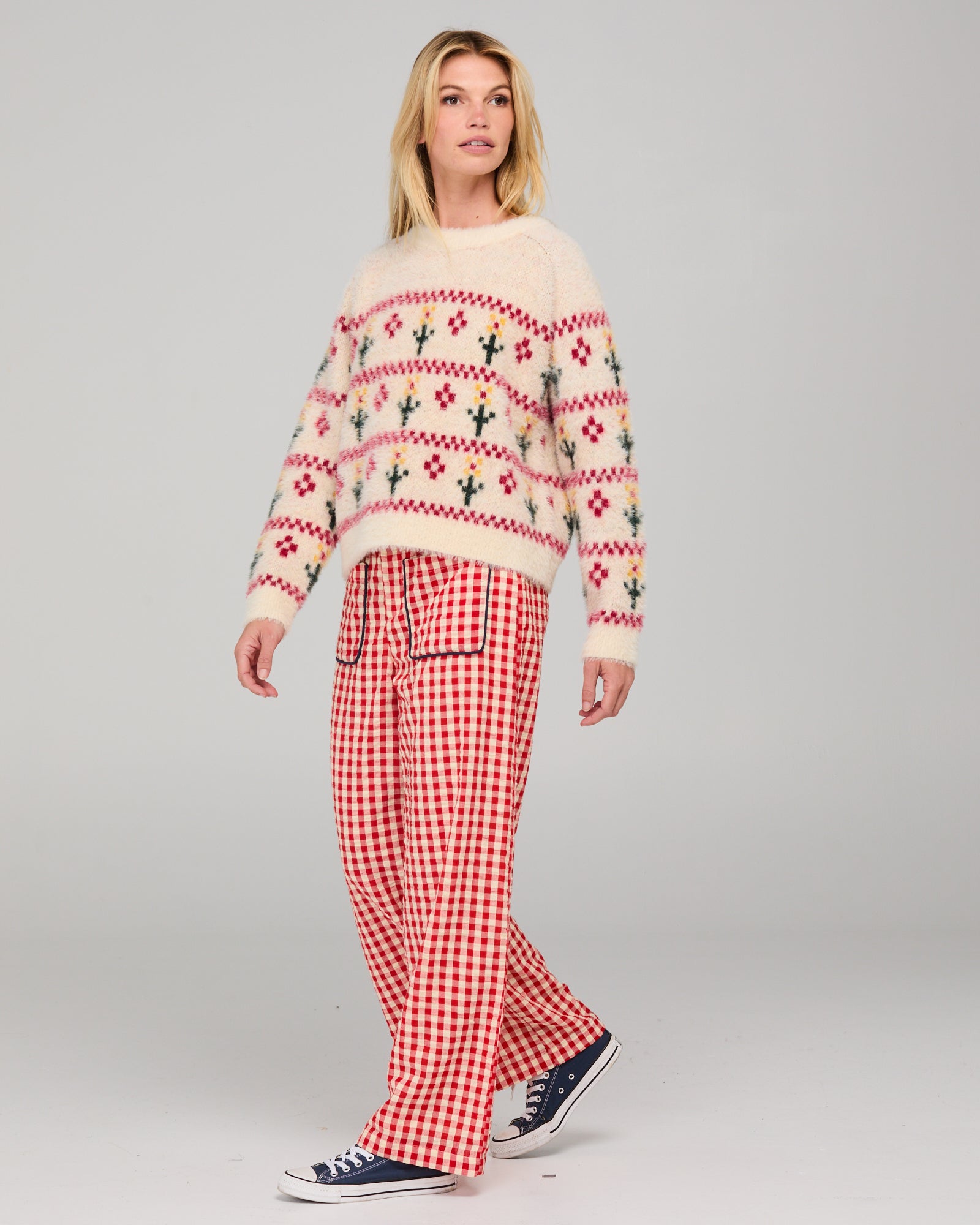 Flower Jumper - Cream Multi