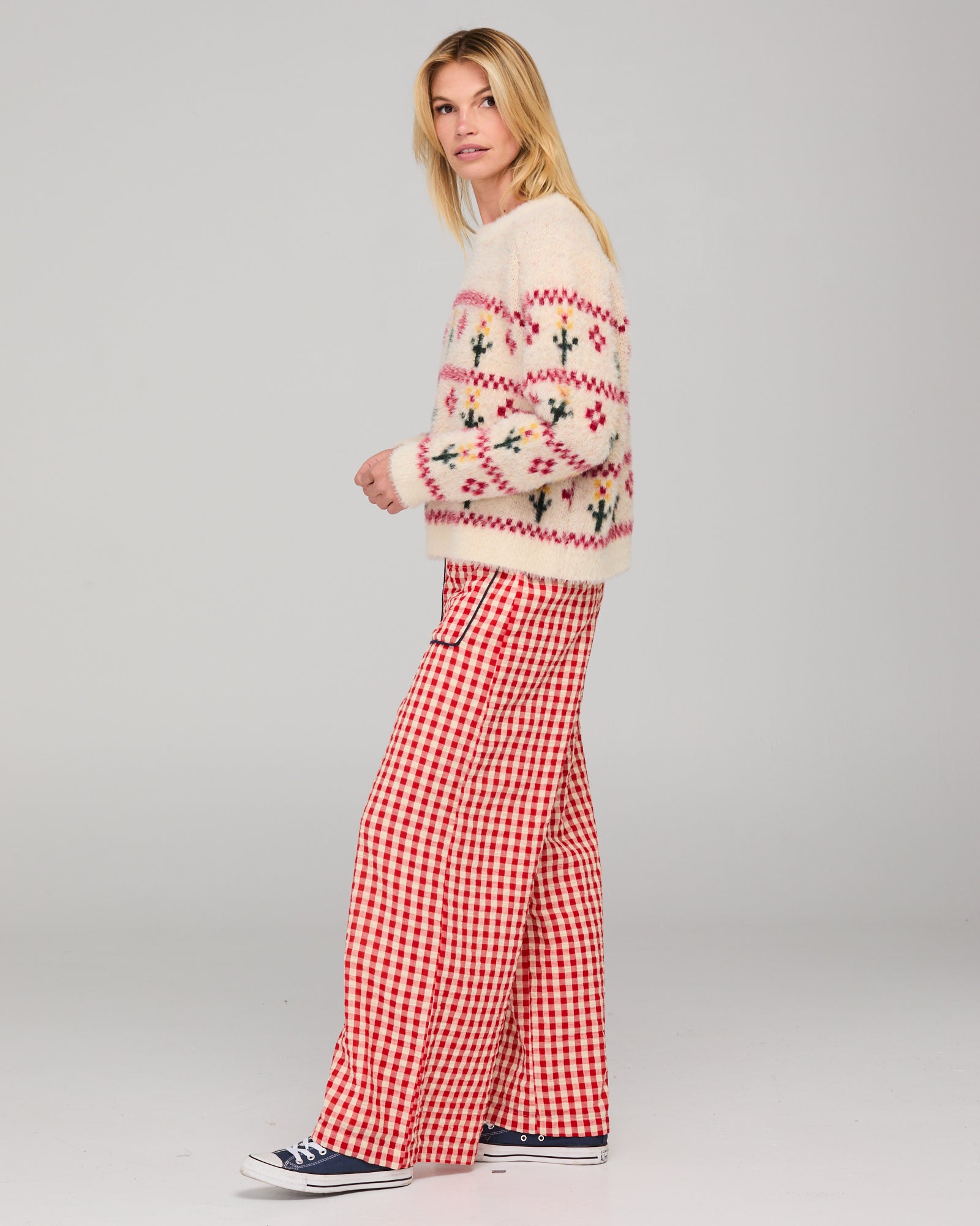 Flower Jumper - Cream Multi