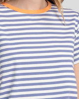 Sago Stripe Tee - Dusty Blue Stripe
