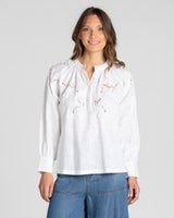 Nyra Embroidered Top - White