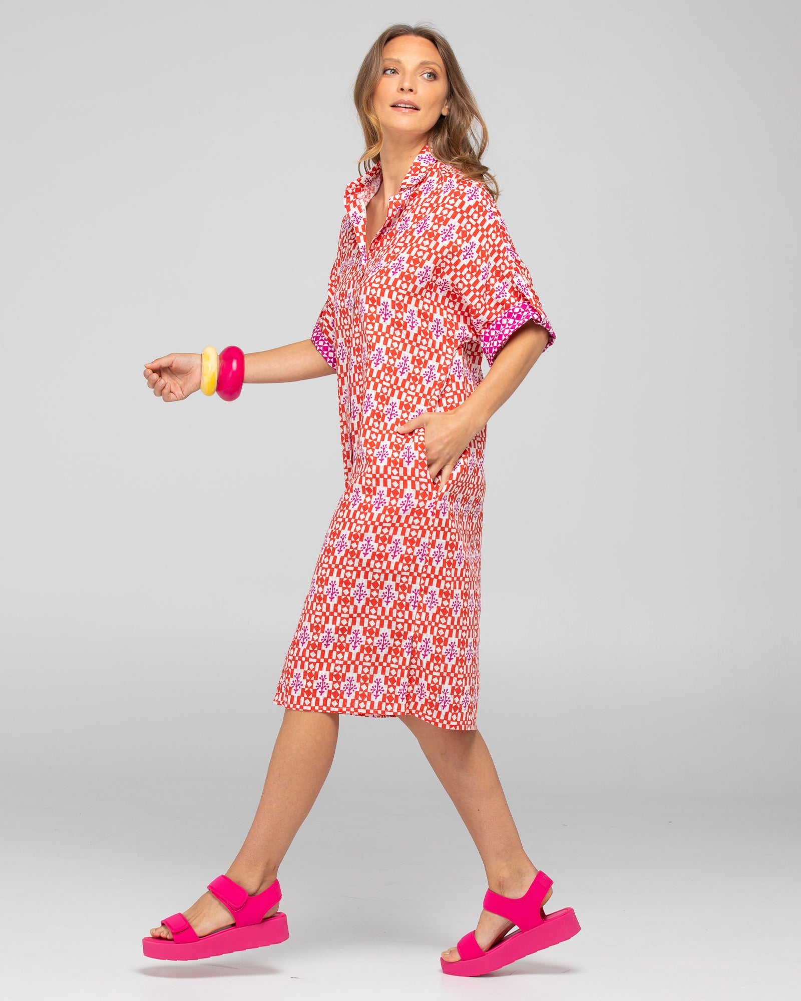 Maui Shirt Dress - Naples Pomodoro