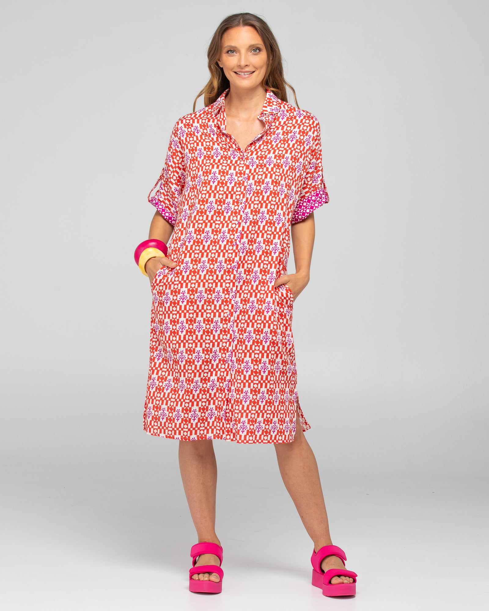 Maui Shirt Dress - Naples Pomodoro