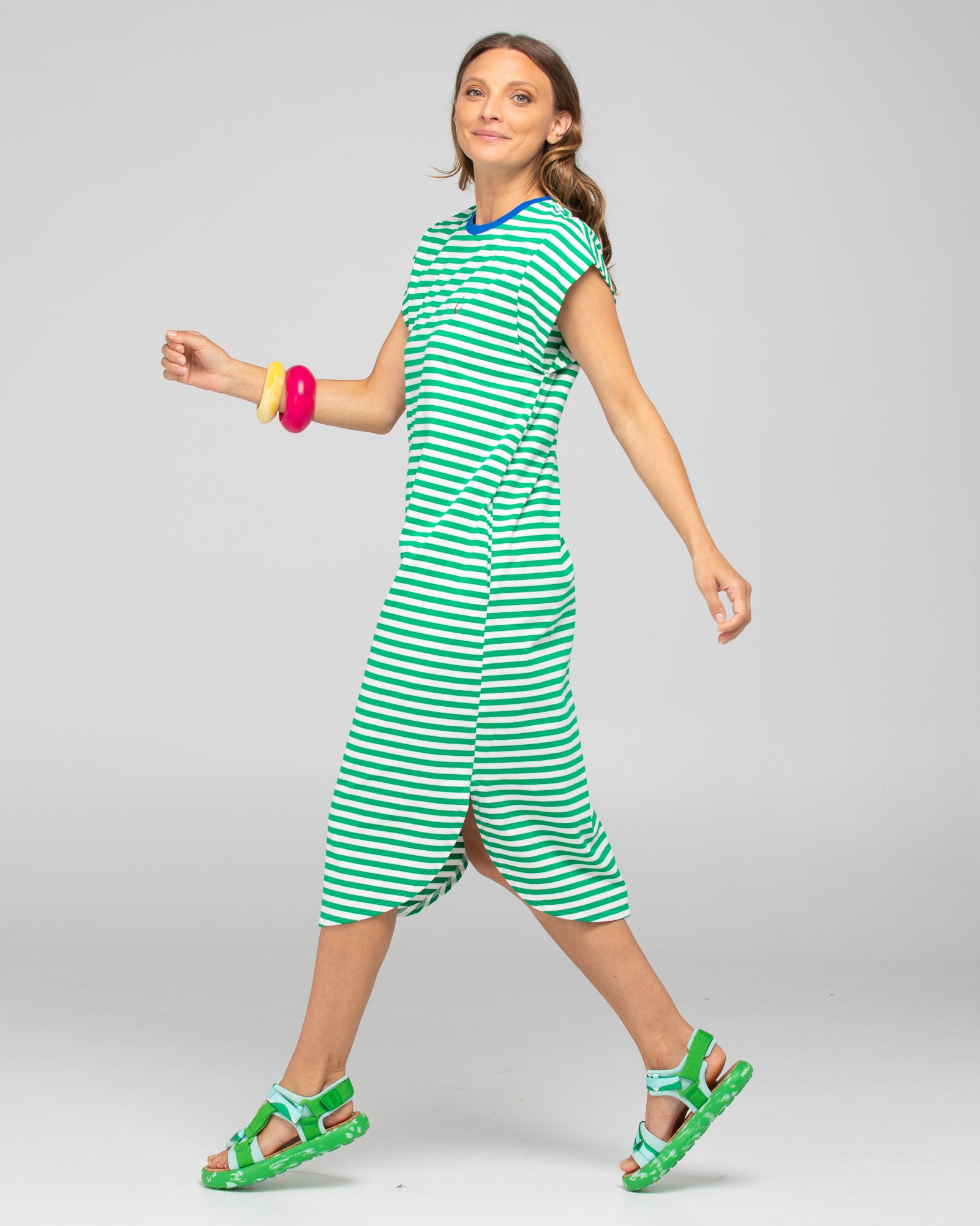 Bellissimo Dress - Green Stripe