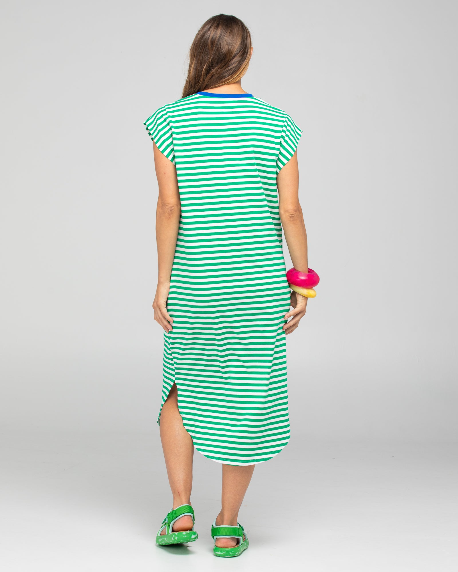 Bellissimo Dress - Green Stripe