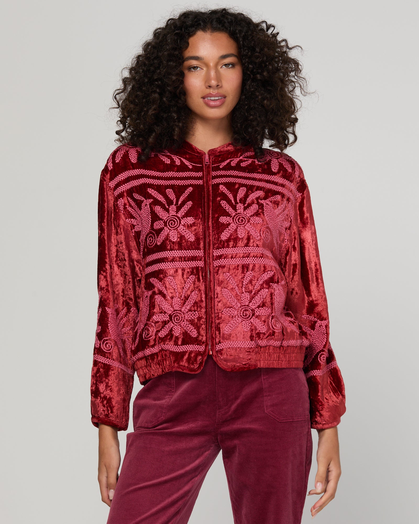 Kirei Jacket Embroidered - Merlot