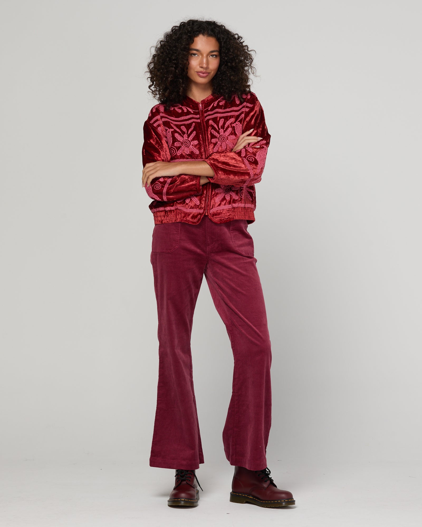 Kirei Jacket Embroidered - Merlot