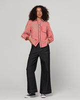 Mizuki Shirt Red - Red Seersucker