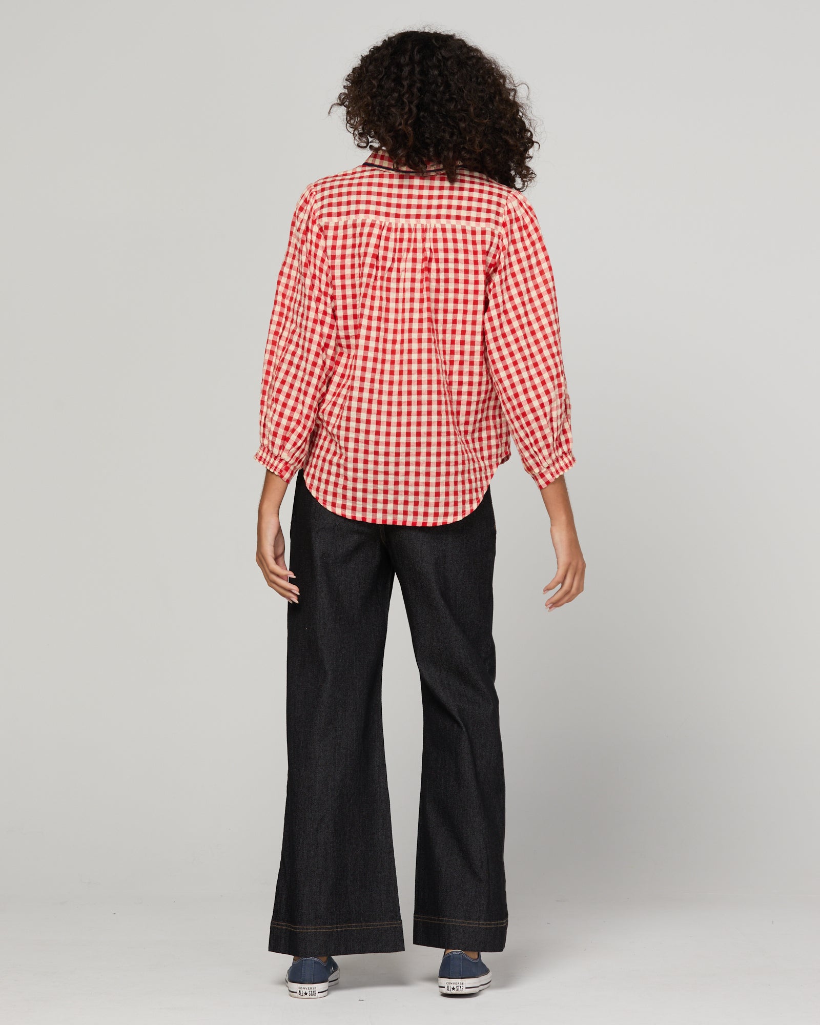 Mizuki Shirt Red - Red Seersucker