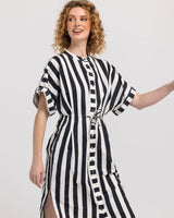 Shiro Shirt Dress - Mono Stripe