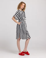 Shiro Shirt Dress - Mono Stripe