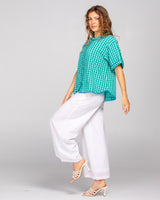 Josie Shirt - Green Seersucker