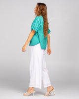 Josie Shirt - Green Seersucker