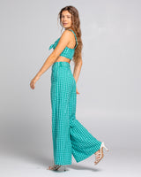 Lottie Pant - Green Seersucker