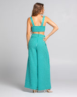 Juno Crop - Green Seersucker