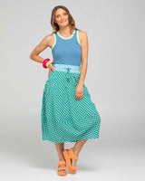 Guru Skirt - Green Seersucker