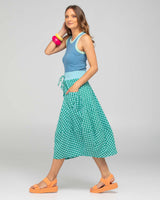 Guru Skirt - Green Seersucker