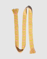 Woven Belt - Lime Yellow & Pink